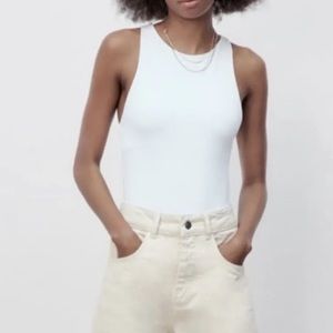 Zara Halterneck Bodysuit White